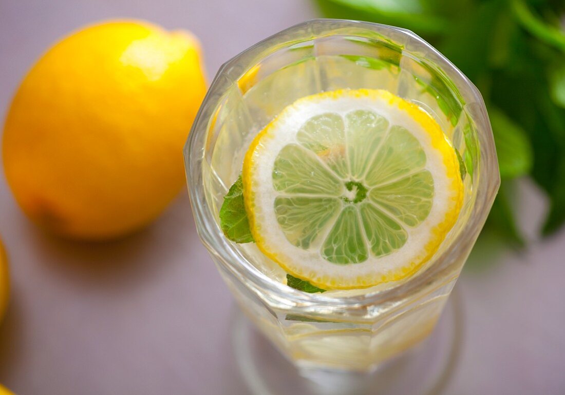 A glass of lemonade