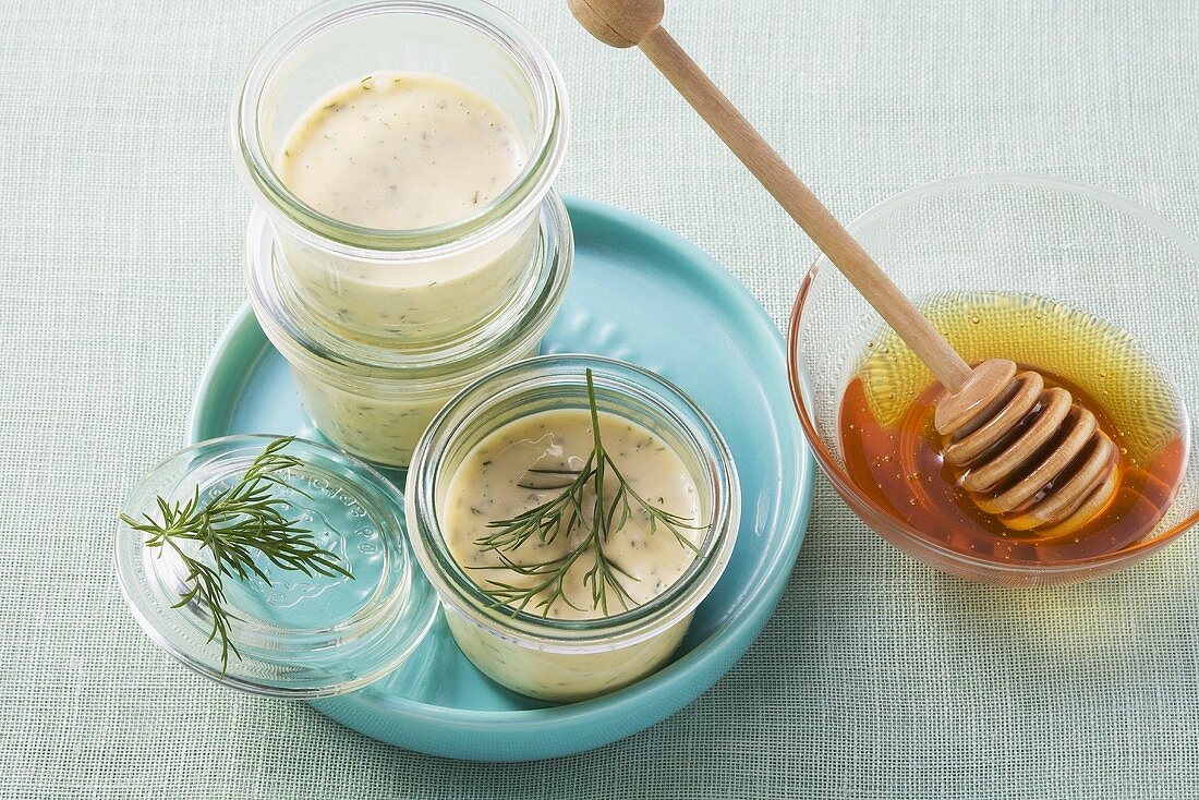 A honey sauce with dill