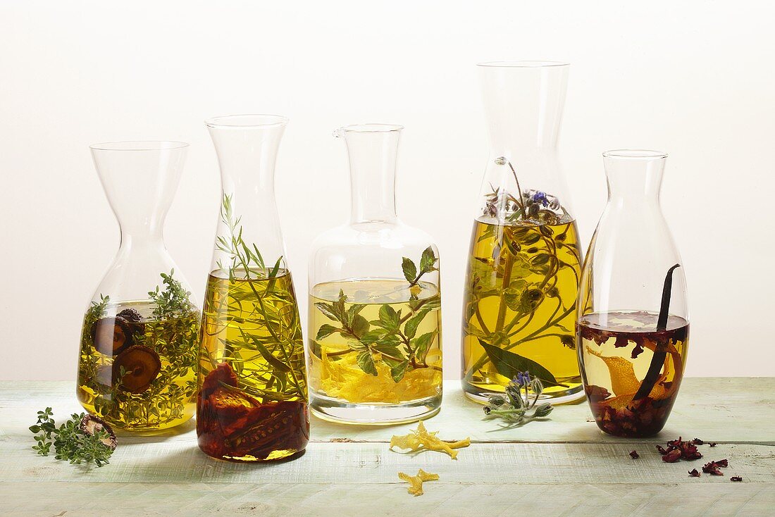 Various types of herb oil