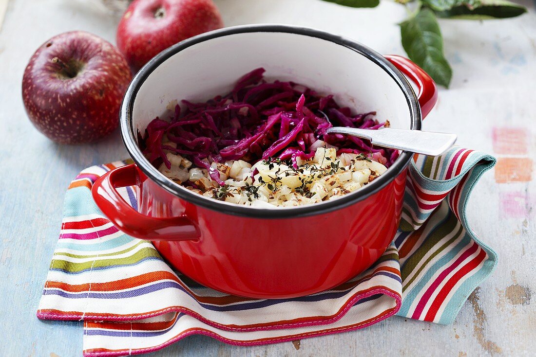 Red cabbage and apple salad