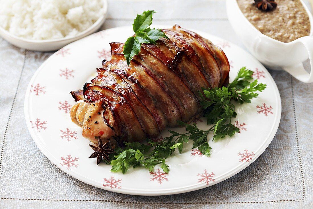 Turkey breast wrapped in bacon