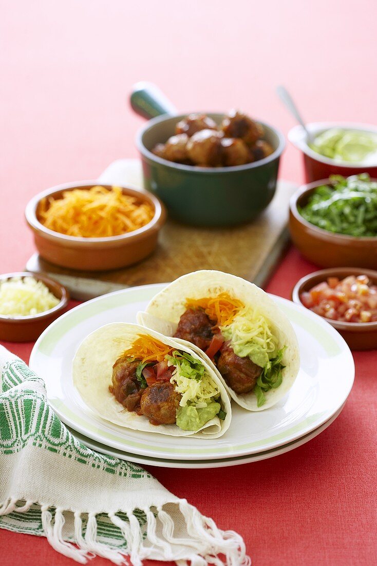 Tacos filled with meatballs (Mexico)