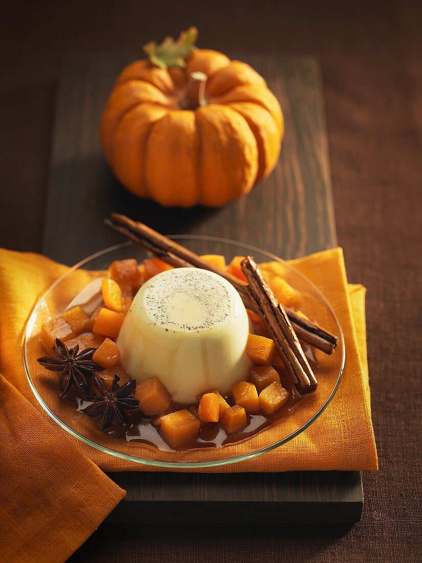 Panna cotta with pumpkin compote