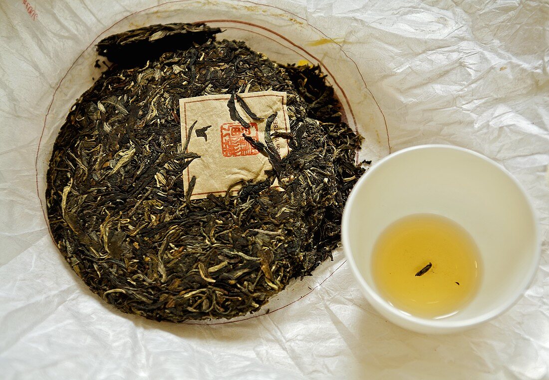 Pressed Ba Da Chun tea from China