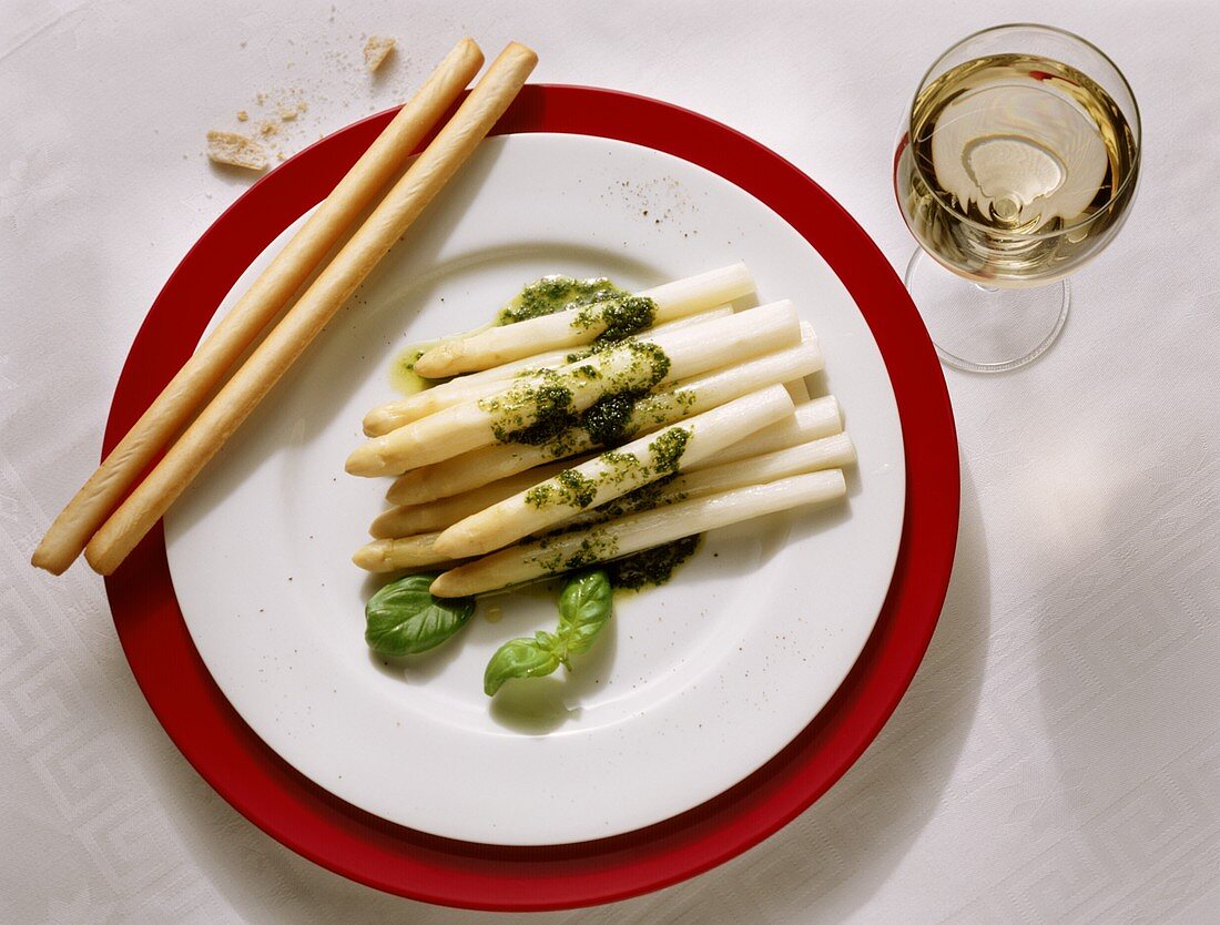 White Asparagus with Fresh Herb Sauce