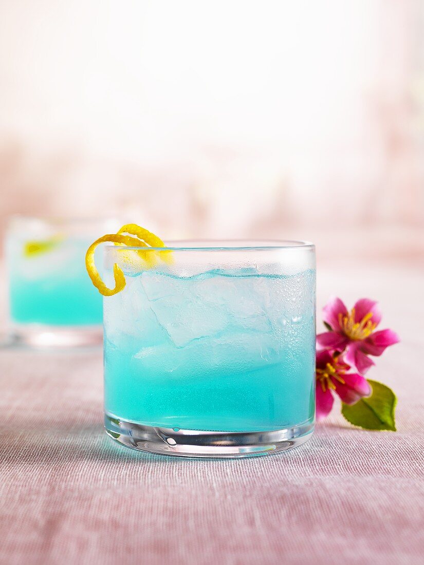 Ice Blue cocktail made with liqueur