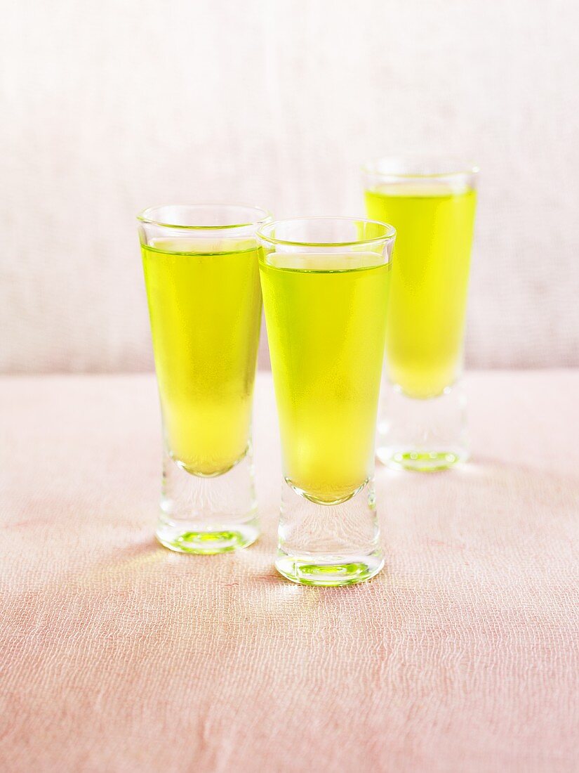 Three Melon Shooters in shot glasses