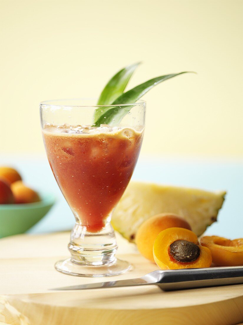 Pineapple and apricot drink