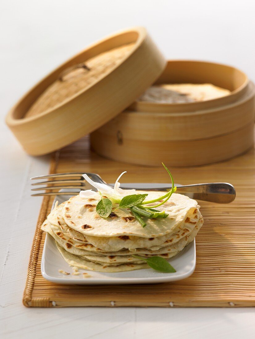 Steamed Chinese pancakes (vegan)