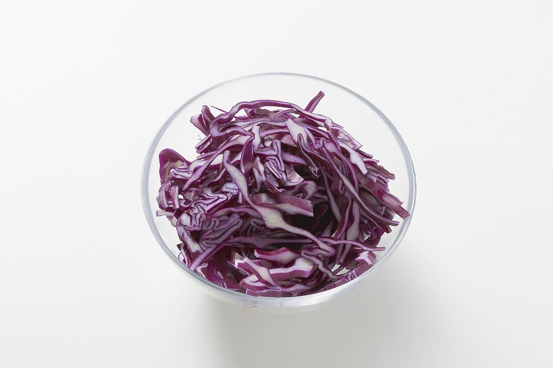 Shredded red cabbage