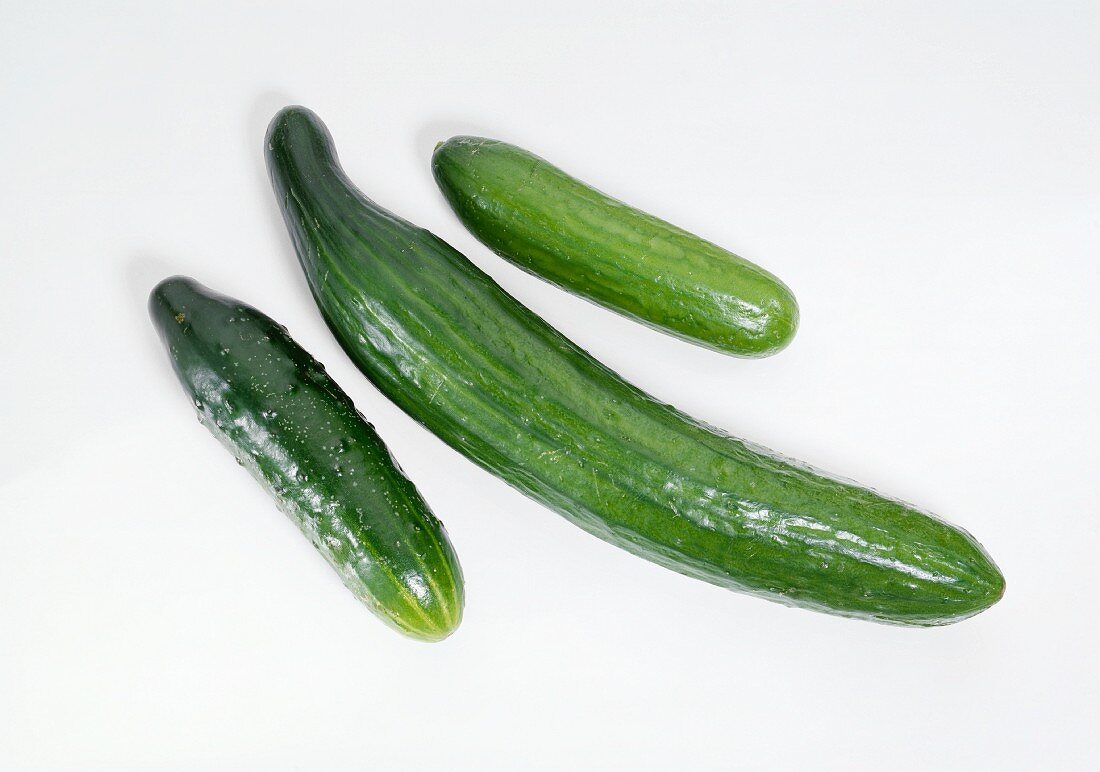 Assorted Cucumbers from Overhead