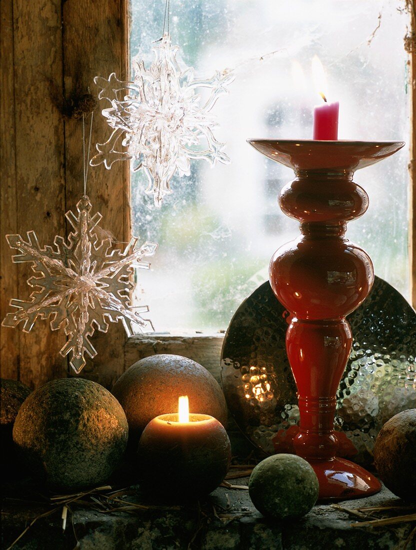 Still-life arrangement with candles