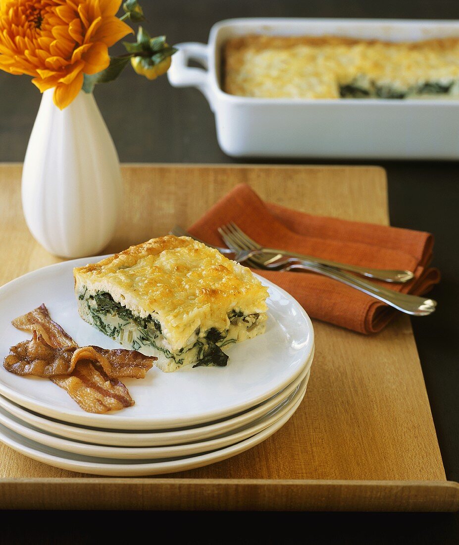 Spinach bake with cheese crust