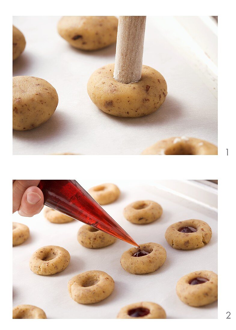 Husarenkrapfen (Austrian Christmas biscuits) being prepared