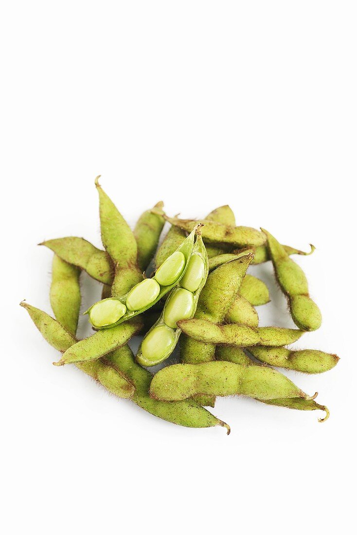 Soy beans in pods