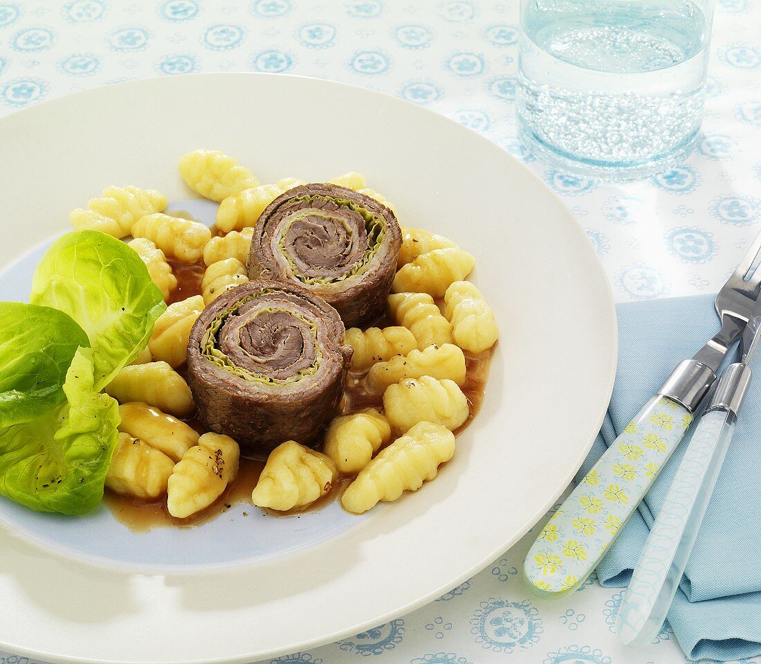 Beef roulade with potato gnocchi