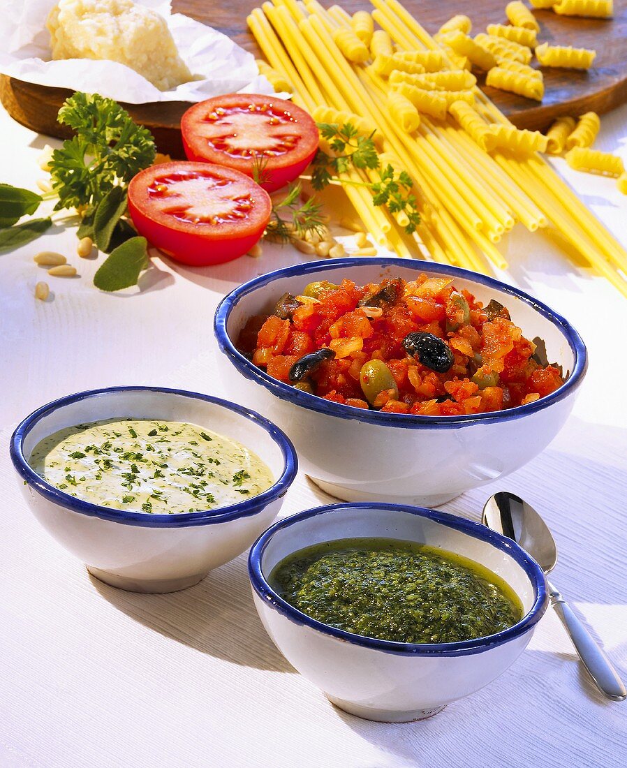 Various pasta sauces