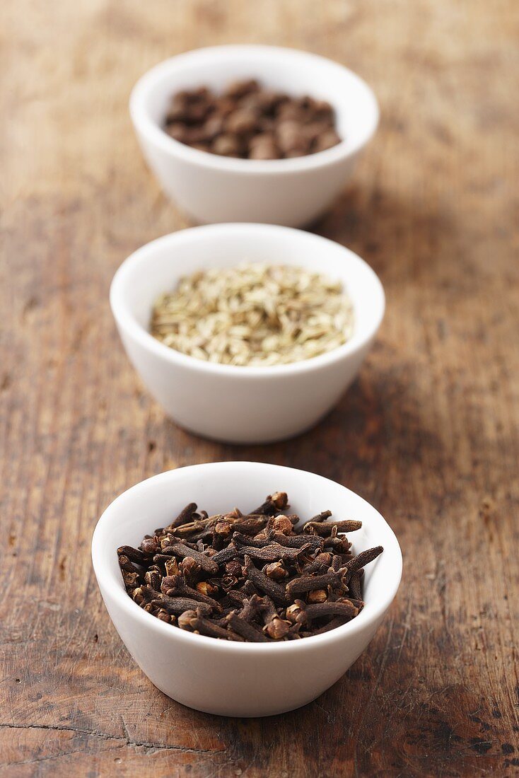 Cloves, caraway and allspice
