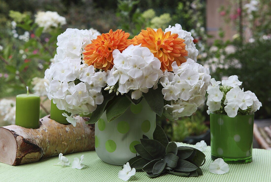 A summer bouquet of dahlias and phlox