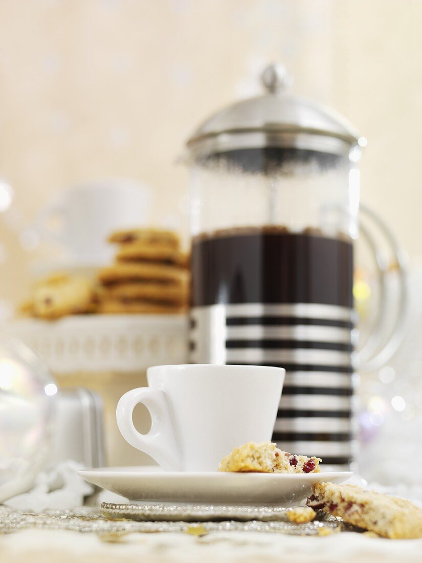 Coffee and Christmas biscuits