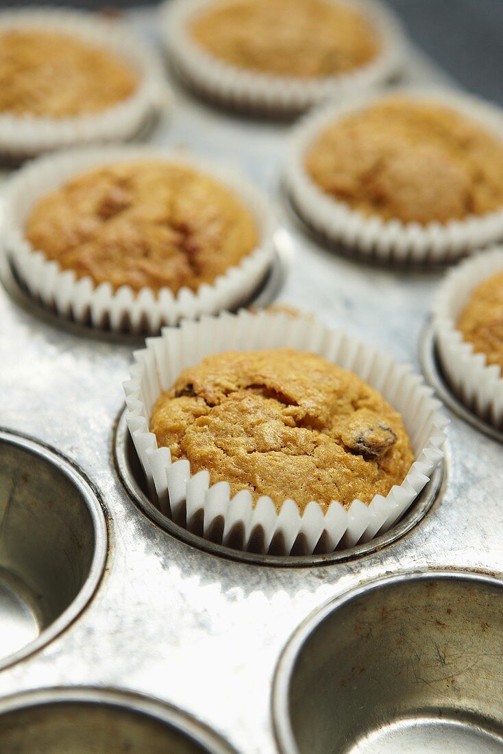 Muffins im Muffinblech