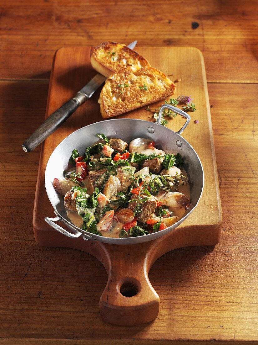 Lamb stew with kale