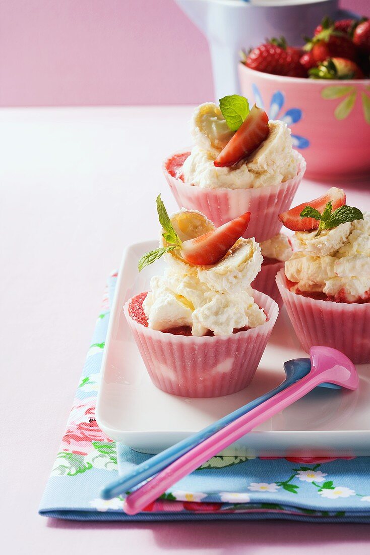 Strawberry ice cream muffins