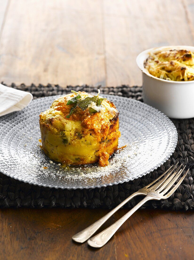 Pasta bake with butternut squash