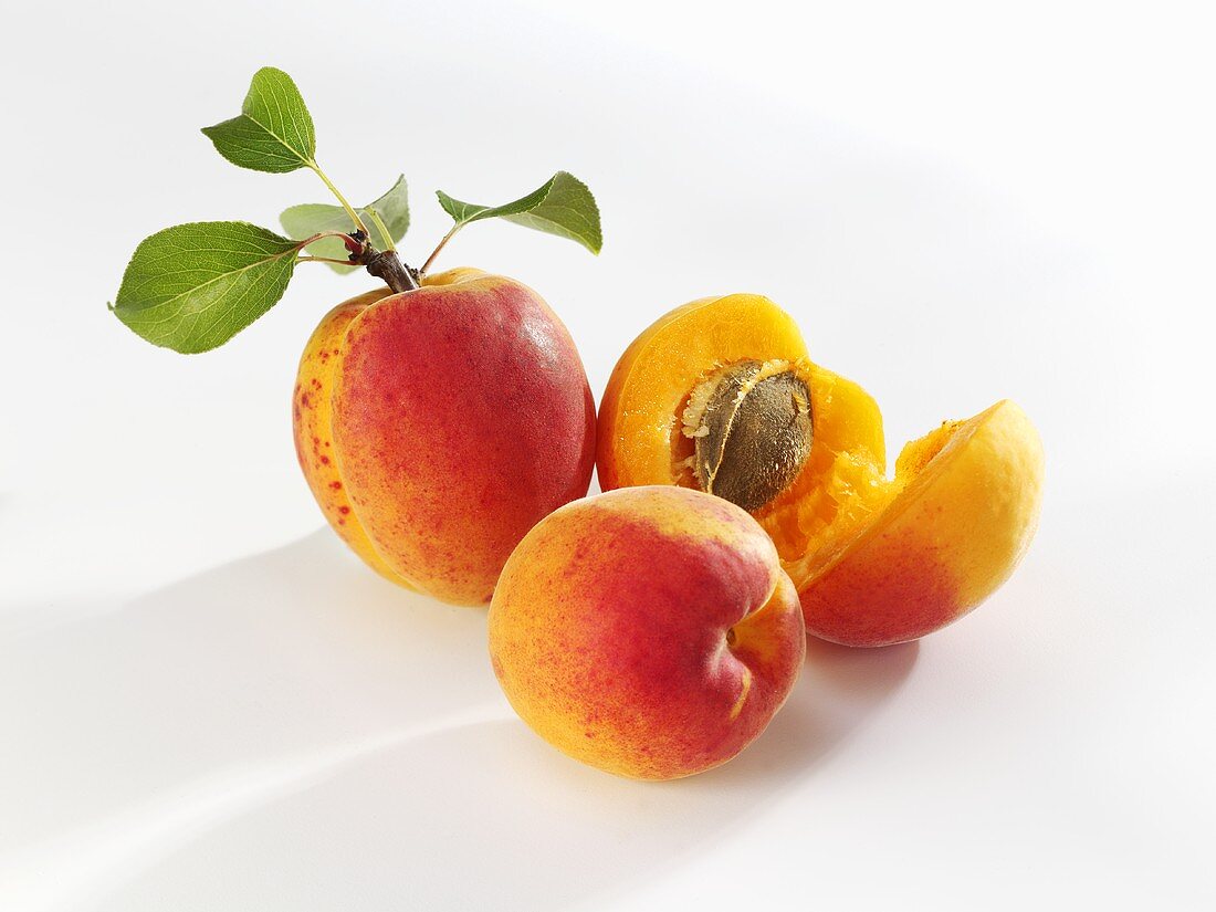 Apricots, whole and halved