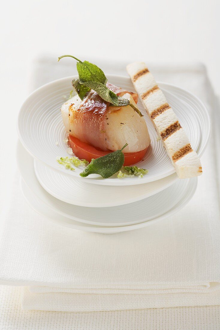 Scallops with Parma ham and sage