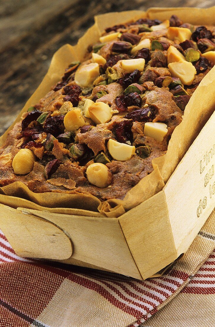 Nut cake with cranberries