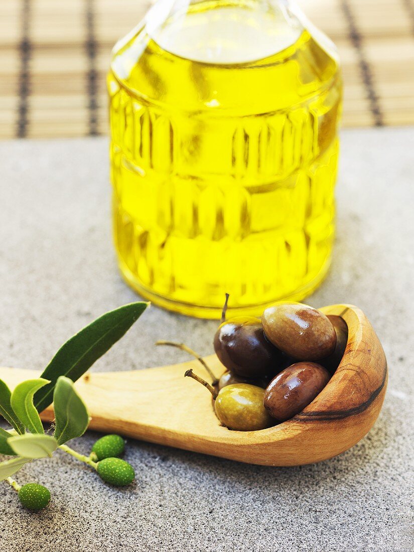 Olive oil and olives