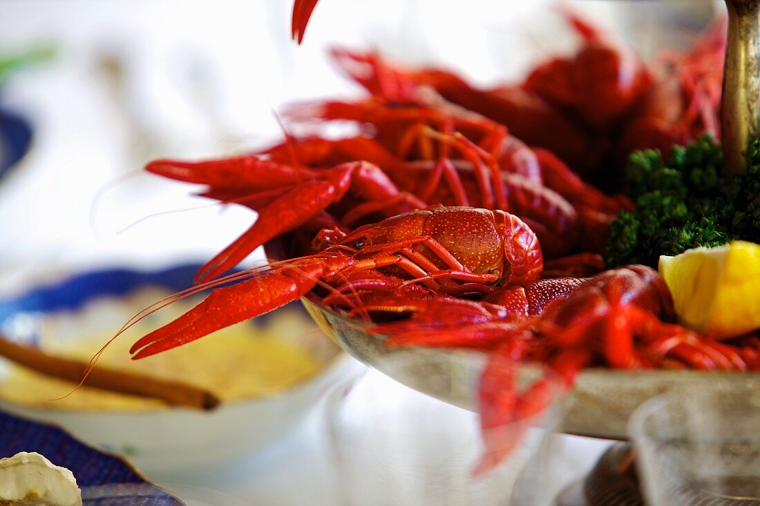 Crayfish on a serving platter