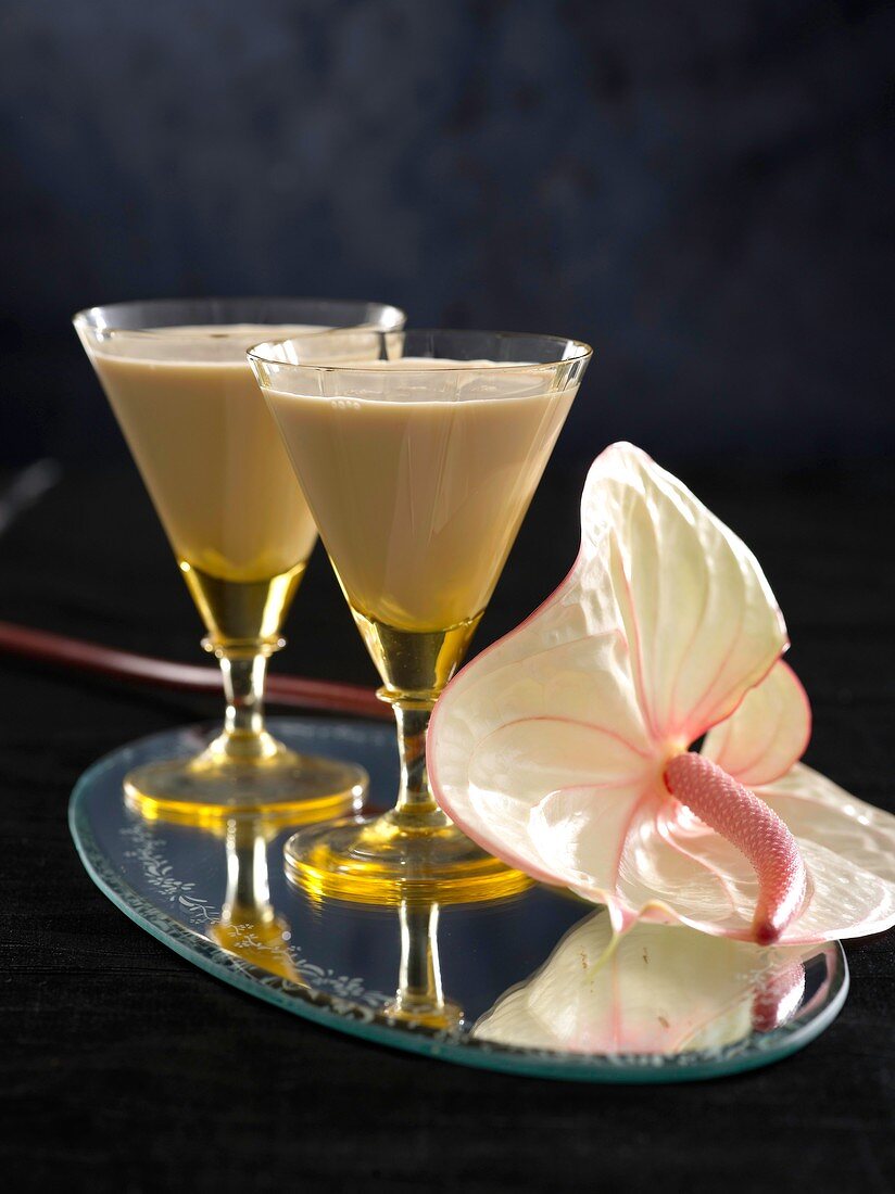 A cocktail with Amarula, milk and vodka