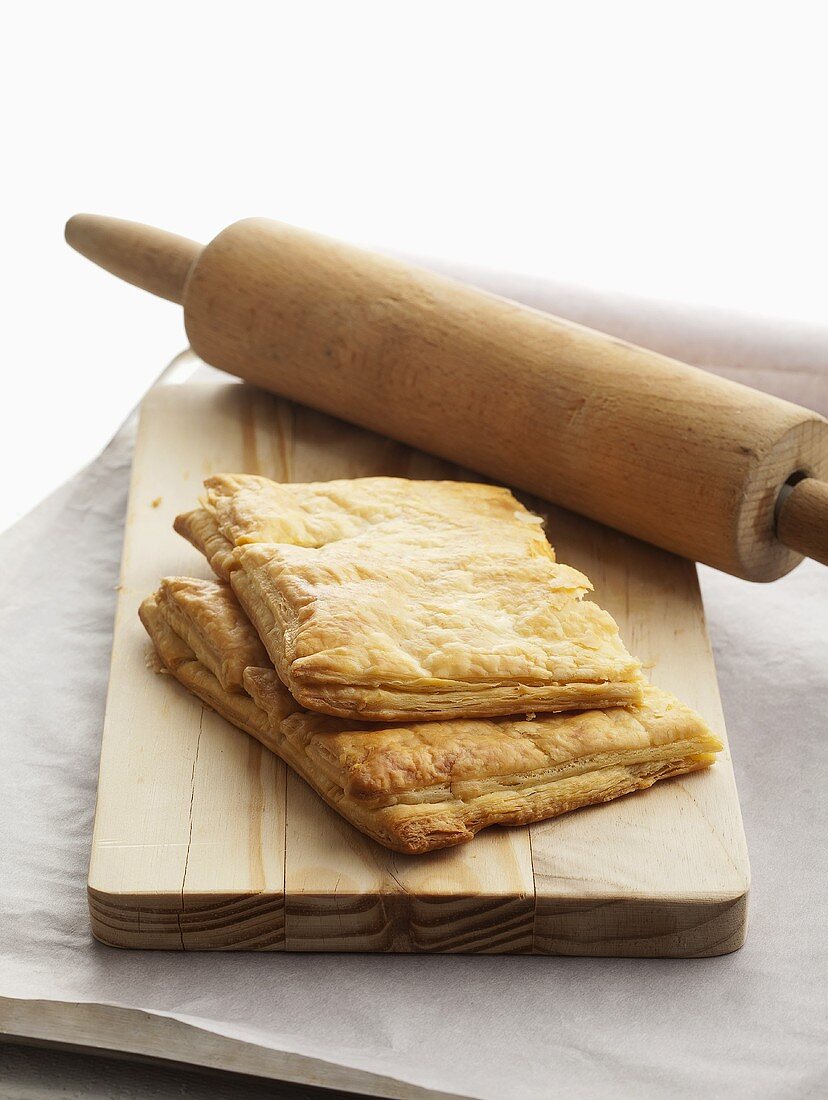 Puff pastry and a rolling pin