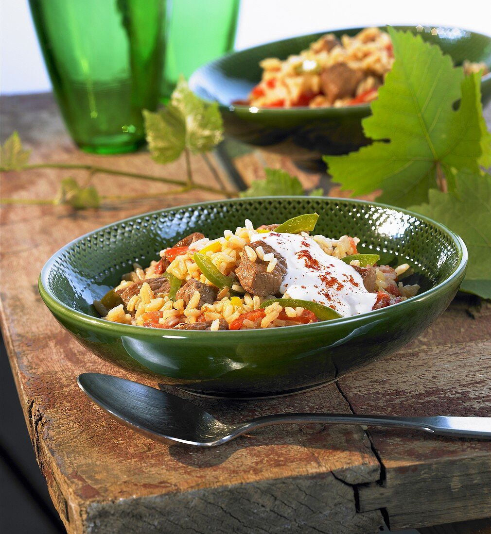 Serbian meat and rice dish