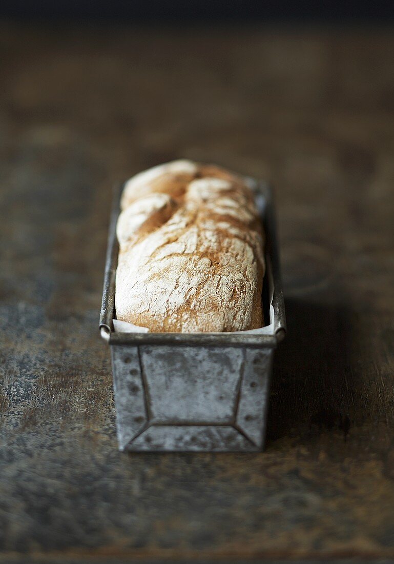 Rye bread in a loaf tin