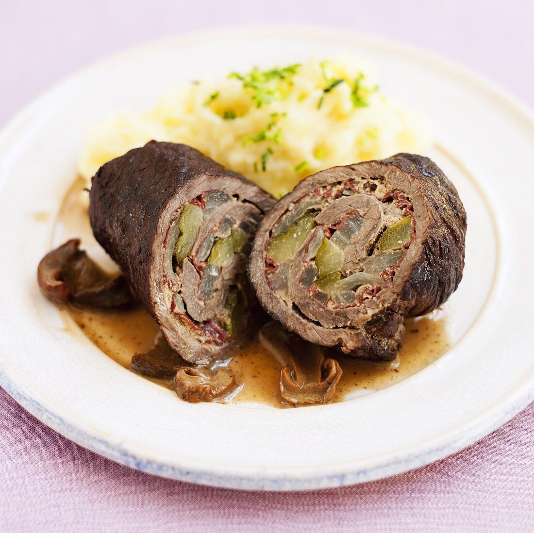 Beef roulade with mashed potato