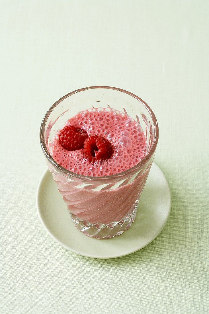 Berry smoothie made with soya milk