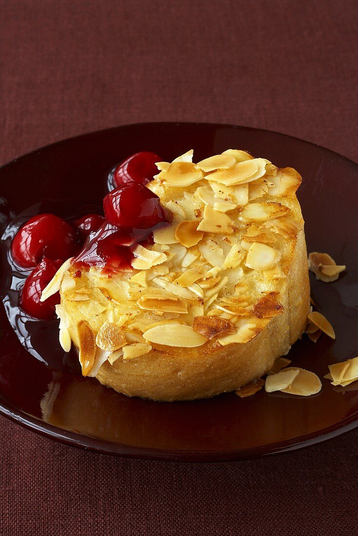 French toast with cherry compote