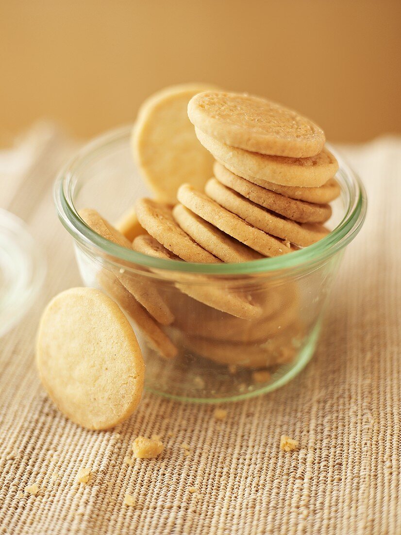 Butter biscuits in a glass jar