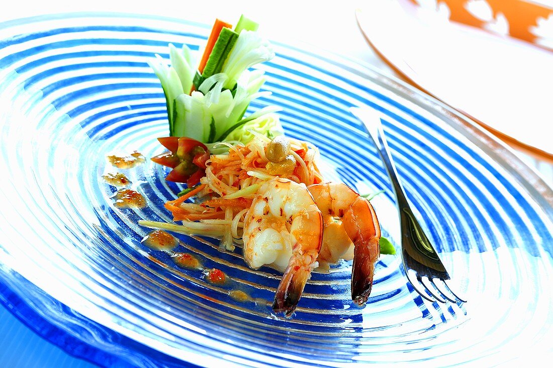 Papayasalat mit Shrimps (Thailand)