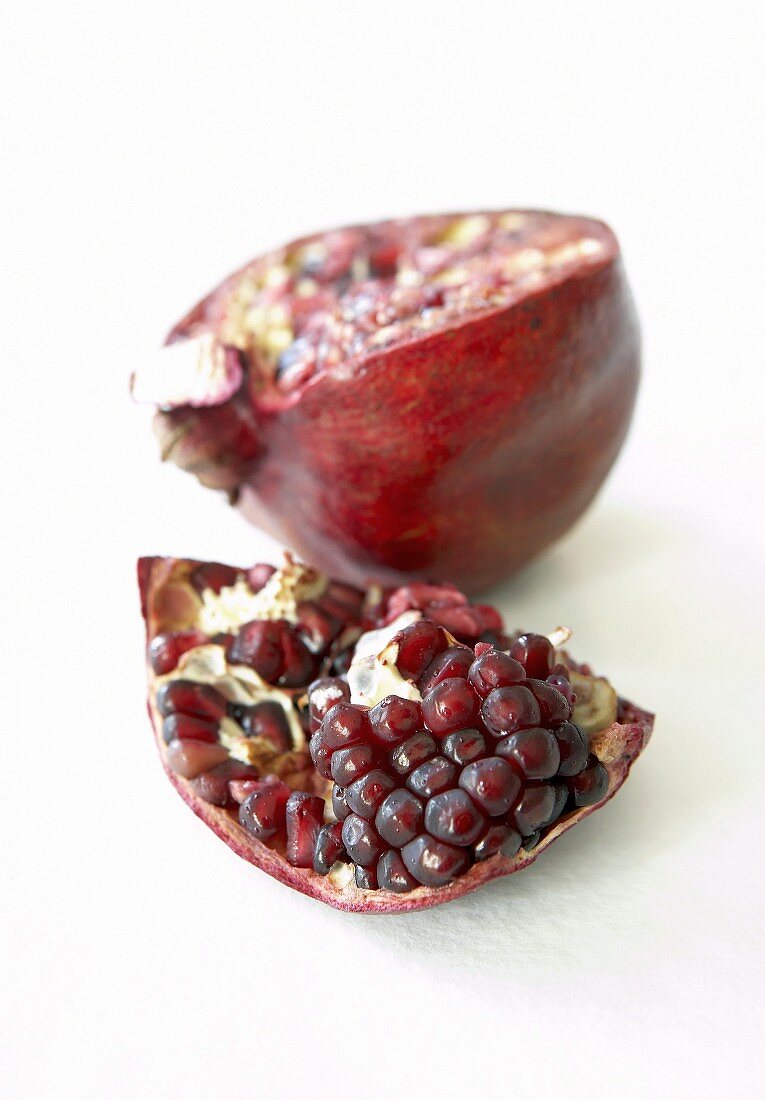 Pomegranate, in two pieces