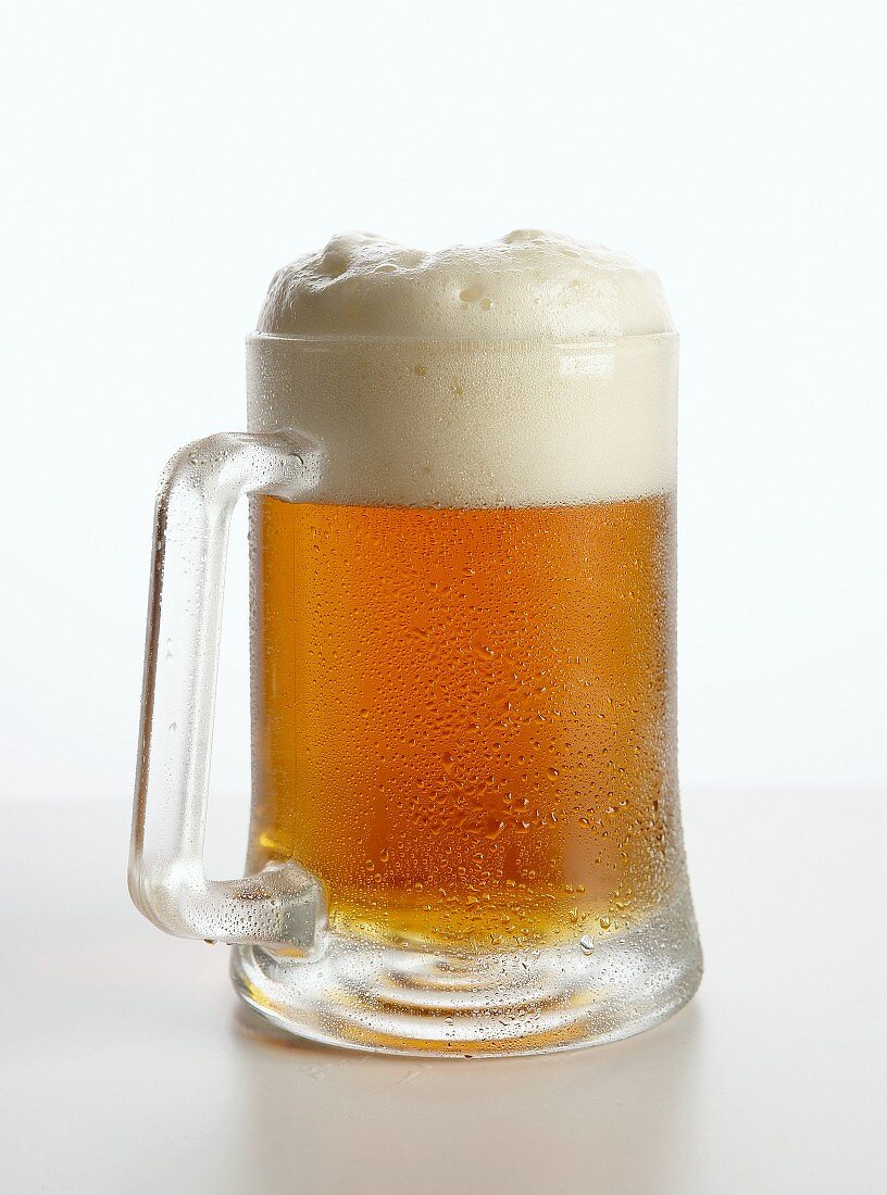 Glass tankard of draught beer