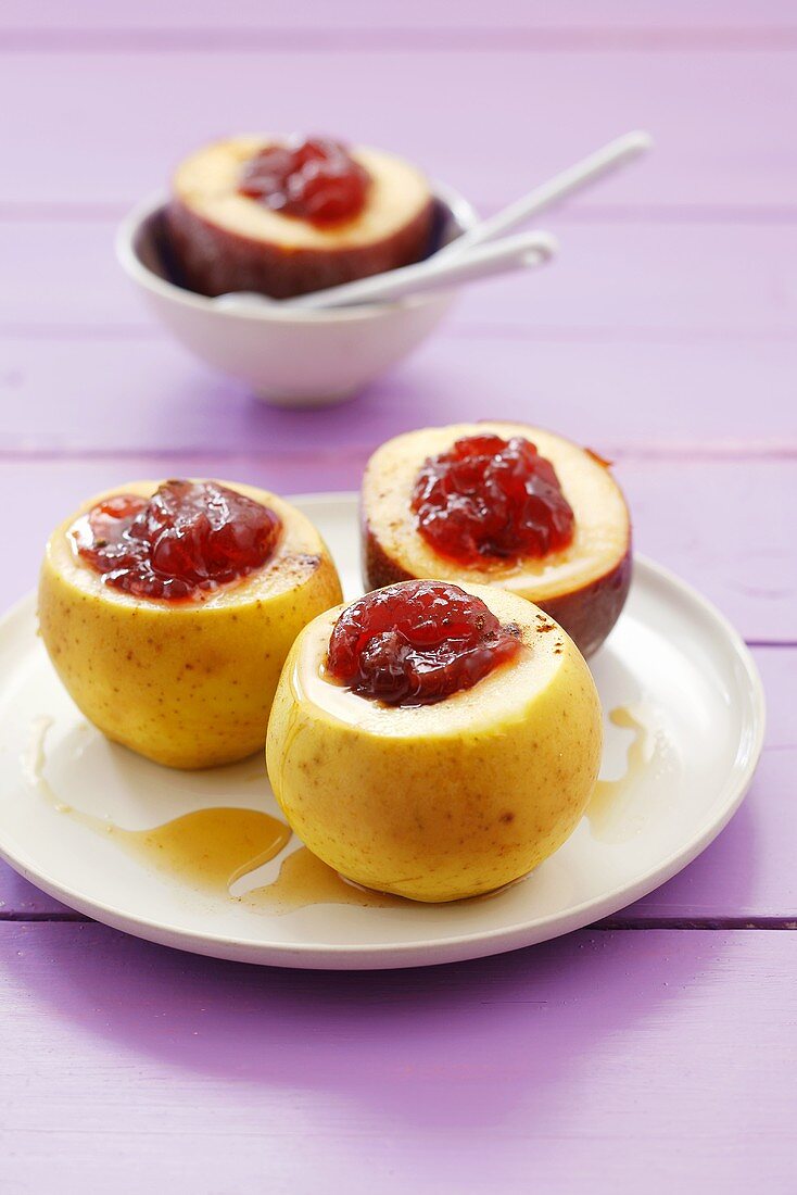 Apples stuffed with strawberry jam, rum & cinnamon, Venezuela