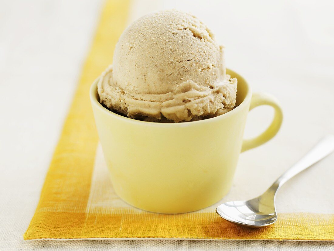 Banana ice cream in a cup