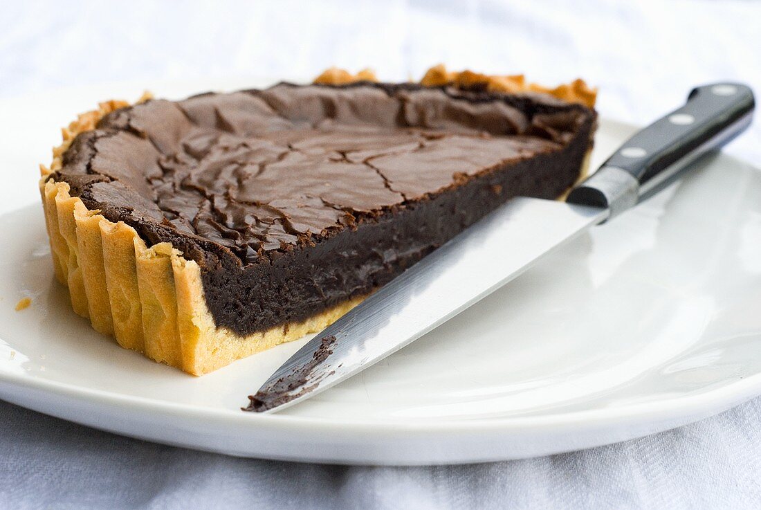 Half a chocolate tart