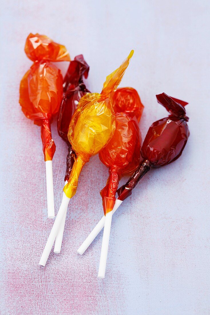 Lollipops in coloured wrappers