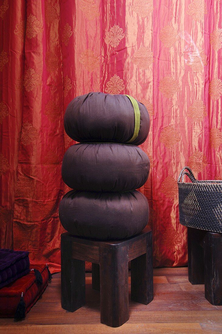 Cushions on stool