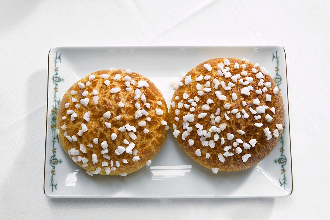 Bread rolls with pearl sugar